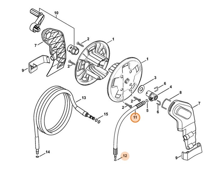 Stihl RE 143 Plus Pressure Washer (RE 143 Plus) Parts Diagram, Hose Reel